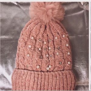 Rhinestone and Pearl Beanie
